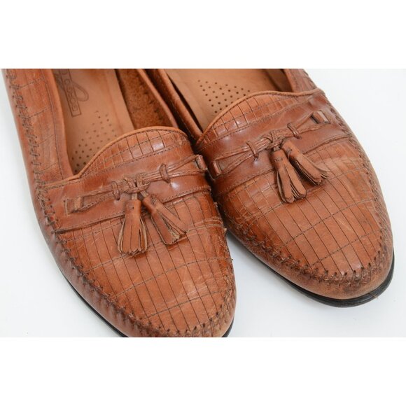 Giorgio Brutini the Glove Men\'s Size 10C Leather Woven Tassel Loafers Preppy main image 6